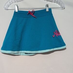Nike Girls Teal Blue Athletic Skater Skirt - Size 6X - Pink Logo Detail